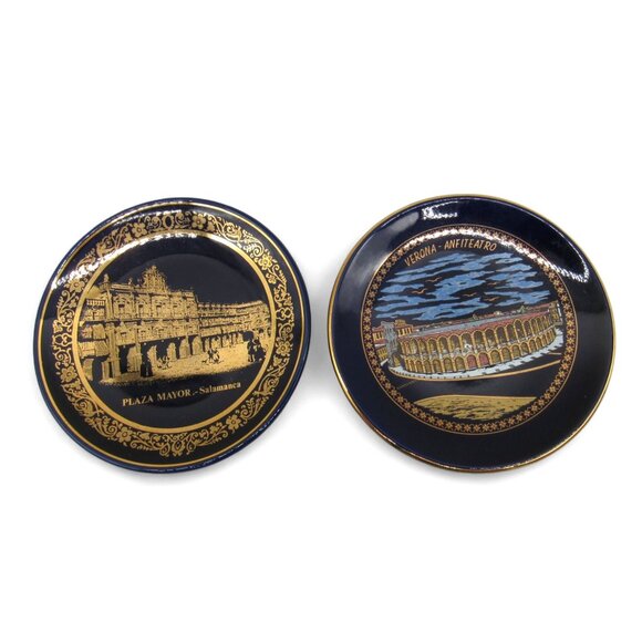 PLATES Plaza Mayor SALAMANCA and VERONA Amphitheater Wall Hanging Set Of 2 - Picture 1 of 8